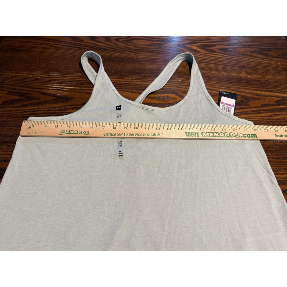 Under Armour HeatGear Loose Tank Top Womens XXL Green Crisscross Back Athleisure - Picture 7 of 16
